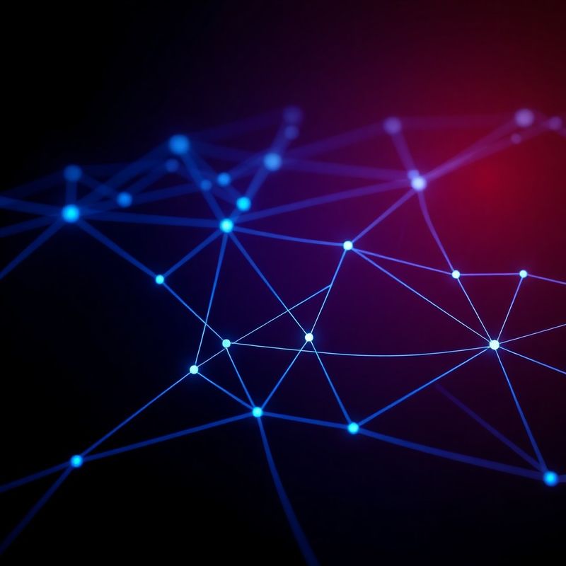 Visualizzazione astratta di nodi di rete API connessi da linee indaco su sfondo scuro