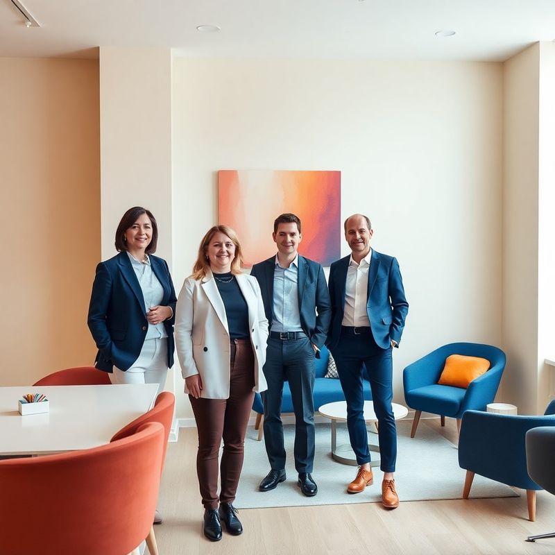 Team di tre professionisti in un ufficio milanese luminoso